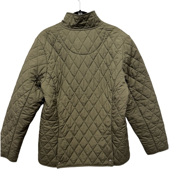 Lands' End Women's Quilted Bomber Jacket in Olive - Picture 5 of 5